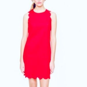 J. CREW - Poppy Orange, Scalloped armholes and hem-line, shift dress